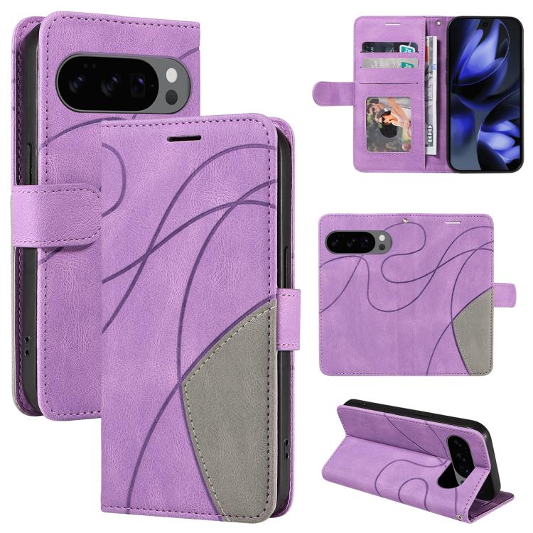 Dual-color Splicing Flip Leather Phone Case, For Google Pixel 10a, For Google Pixel 10 Pro XL 5G Global, For Google Pixel 10 5G / 10 Pro 5G Global