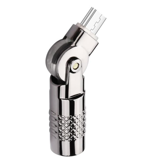 3A Metal 180 Rotating with Light Charge Adapter, Micro USB Male to Micro USB Female