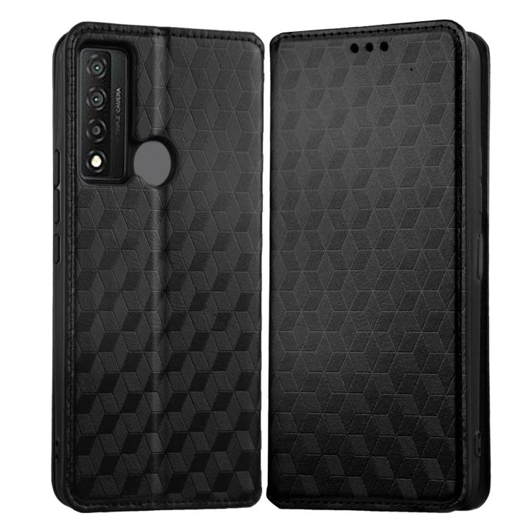 Cubic Grid Texture Flip Leather Phone Case, For TCL 20 XE, For TCL 20 5G / 20S / 20L / 20L+, For TCL 20 Pro 5G
