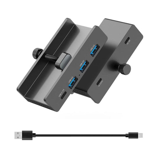 HCL-3A1C-Pro Aluminum Alloy 3xUSB and Type-C Clamp Hub, HCL-3A1C-Pro