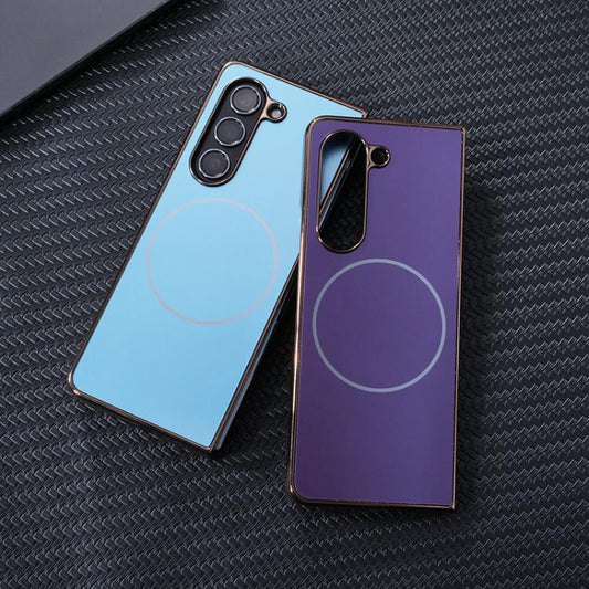 Integrated Electroplating AG Frosted Skin Feel MagSafe Folding Phone Case, For Galaxy Z Fold8 Ultra 5G, For Galaxy Z Fold7 5G, For Samsung Galaxy Z Fold6 5G, For Samsung Galaxy Z Fold5 5G
