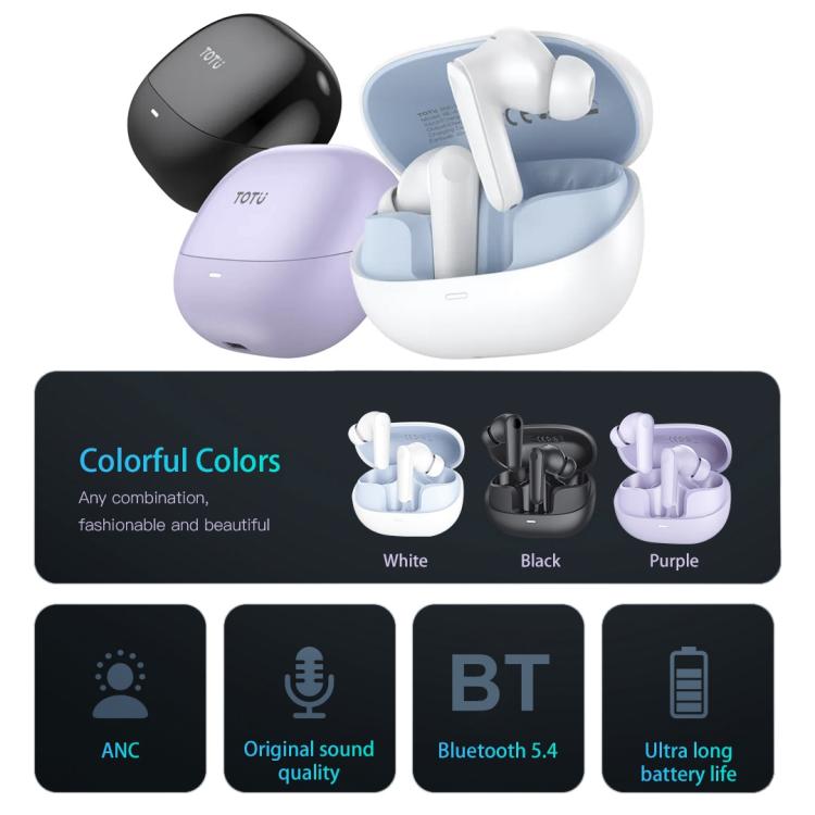 TOTU BE-8-TWS Bluetooth 5.4 Wireless Bluetooth Earphone