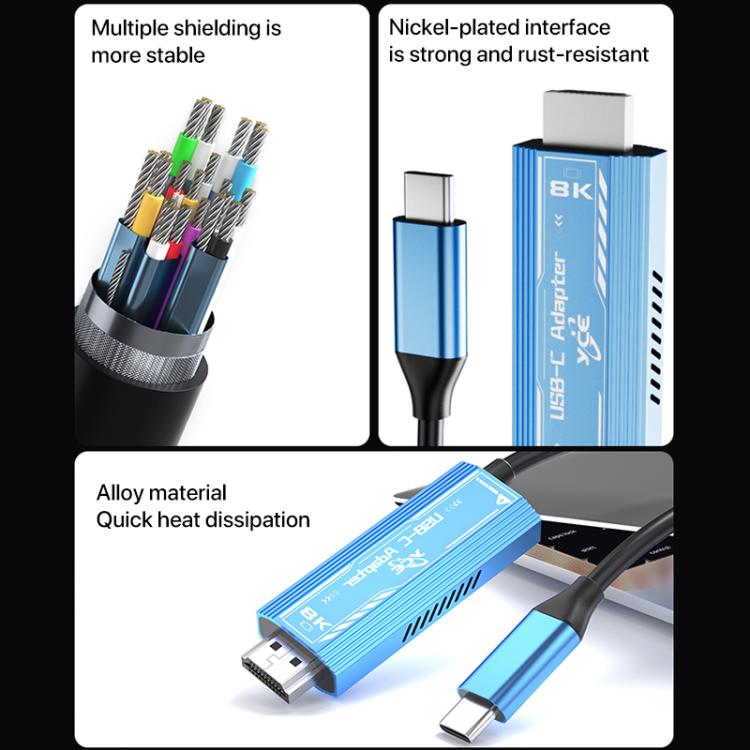 YCE-V286A Type-C to HDMI2.1 8K Adapter Cable, YCE-V286A