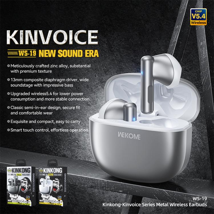 WK WS-19 Kinvoice Series Metal TWS Wireless Earbuds, WS-19