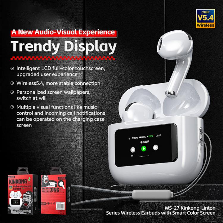 WK WS-27 Liton Series Wireless Earbuds with Smart Color Screen, WS-27