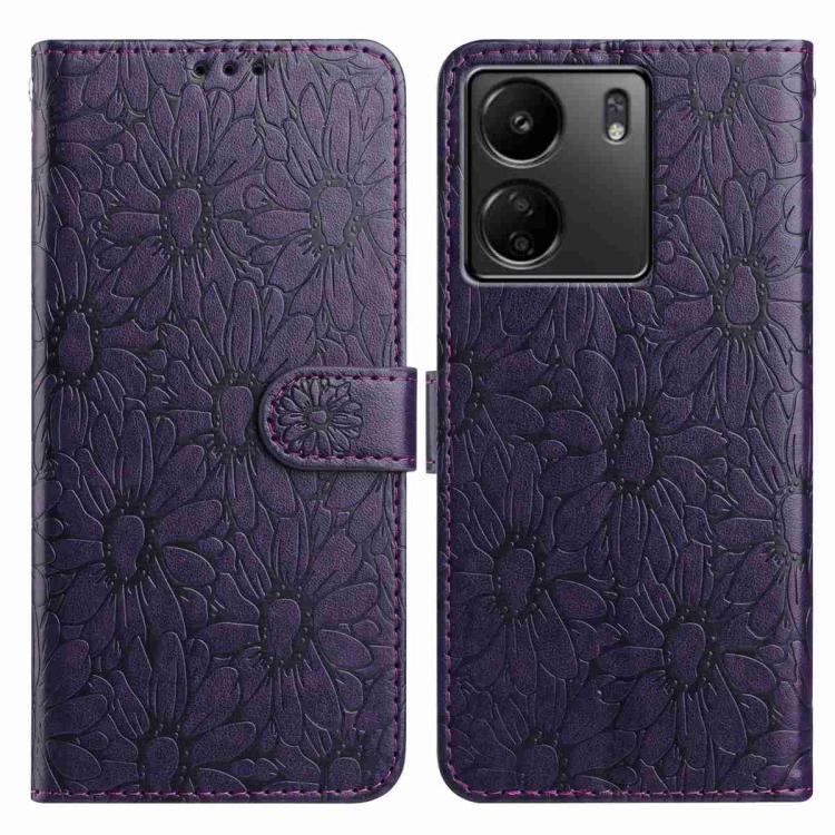 Daisy Embossed Leather Phone Case, For Redmi A3, For Redmi 13C 4G