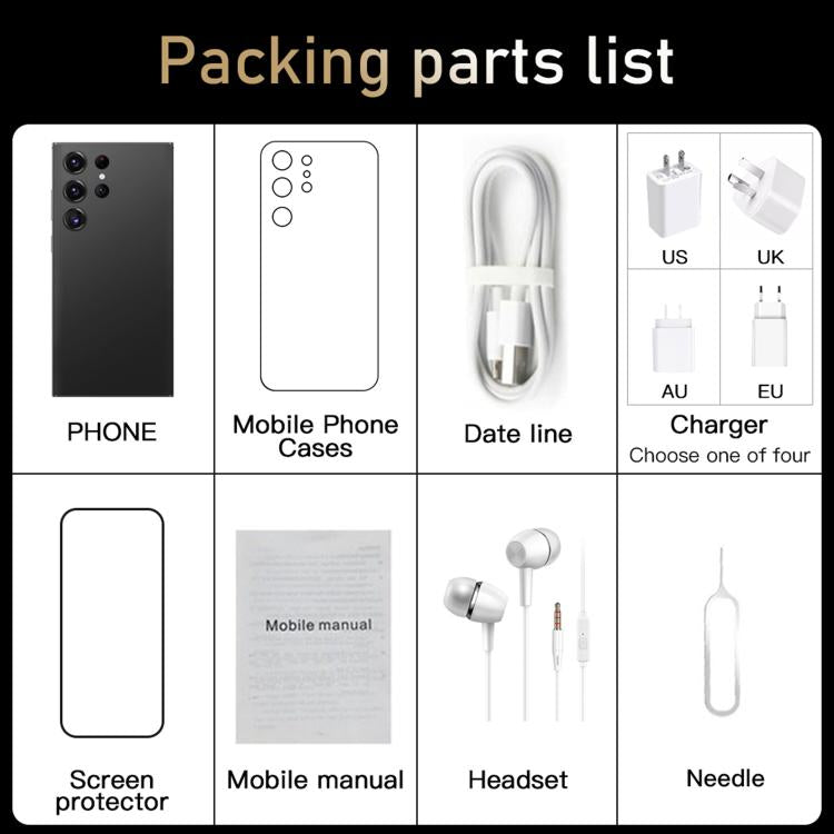 S24 Ultra / S7, 4GB+128GB, 6.75 inch Android 10 MTK6750 Octa Core, Network: 4G, Dual SIM, EU Plug, US Plug, UK Plug, AU Plug