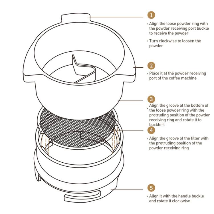 For Breville 8 Series Coffee Machine Handle Rotary Dosing Cup Mug Coffee Powder Feeder, For Breville 8 Series Rotary Dosing Cup