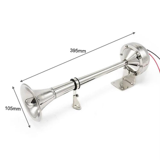 12V 125dB Car / Truck / Boat Stainless Steel Electric Horn with Mounting Bracket, TZ335