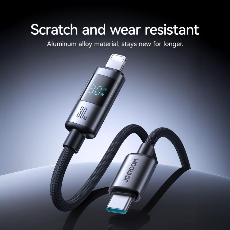 JOYROOM S-A16 Pro Prism Series 30W Digital Display Type-C to 8 Pin Fast Charging Data Cable, Length: 1.2m, Type-C to 8 Pin