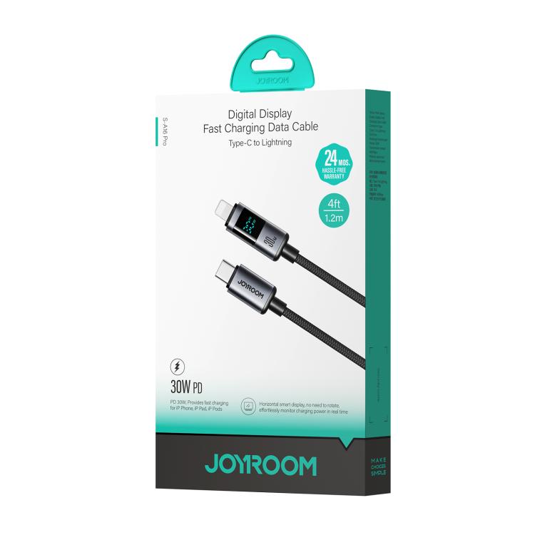 JOYROOM S-A16 Pro Prism Series 30W Digital Display Type-C to 8 Pin Fast Charging Data Cable, Length: 1.2m, Type-C to 8 Pin