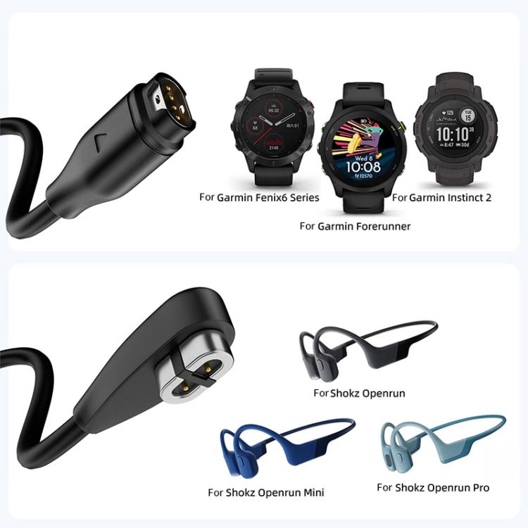 2 in 1 Earphone & Smart Watch Charging Adapter Cable for Shokz & Garmin, Type-C, USB