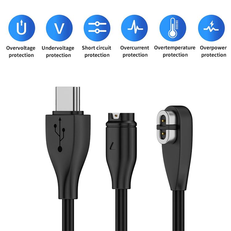 2 in 1 Earphone & Smart Watch Charging Adapter Cable for Shokz & Garmin, Type-C, USB