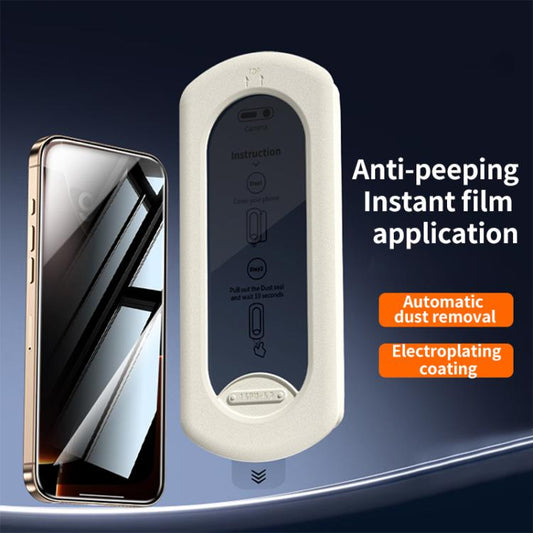 Easy Install Box Dust-Free Privacy Tempered Glass Film, For iPhone 16 Pro Max, For iPhone 16 Pro, For iPhone 15 Pro Max, For iPhone 15 Pro, For iPhone 15 Plus, For iPhone 15, For iPhone 13 Pro Max / 14 Plus, For iPhone 13 / 13 Pro / 14, For iPhone 14 P...