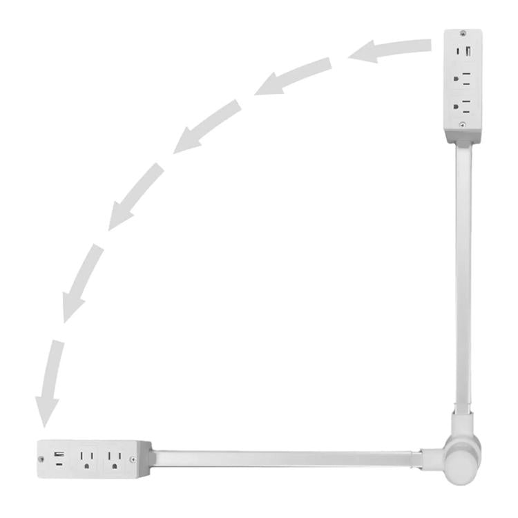 US Plug Power Outlet Extender Power Socket Extension Tool With USB / Type-C Fast Charging