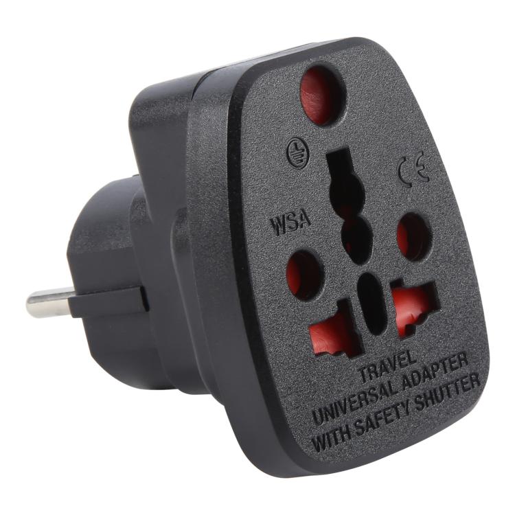 WSA-9 German Plug Global Travel Universal Adapter with Safety Shutter, WSA-9