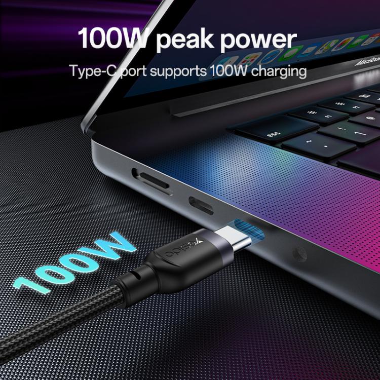 Yesido CA90 100W USB-C / Type-C to 8 Pin, Type-C 2 in 1 Charging Cable