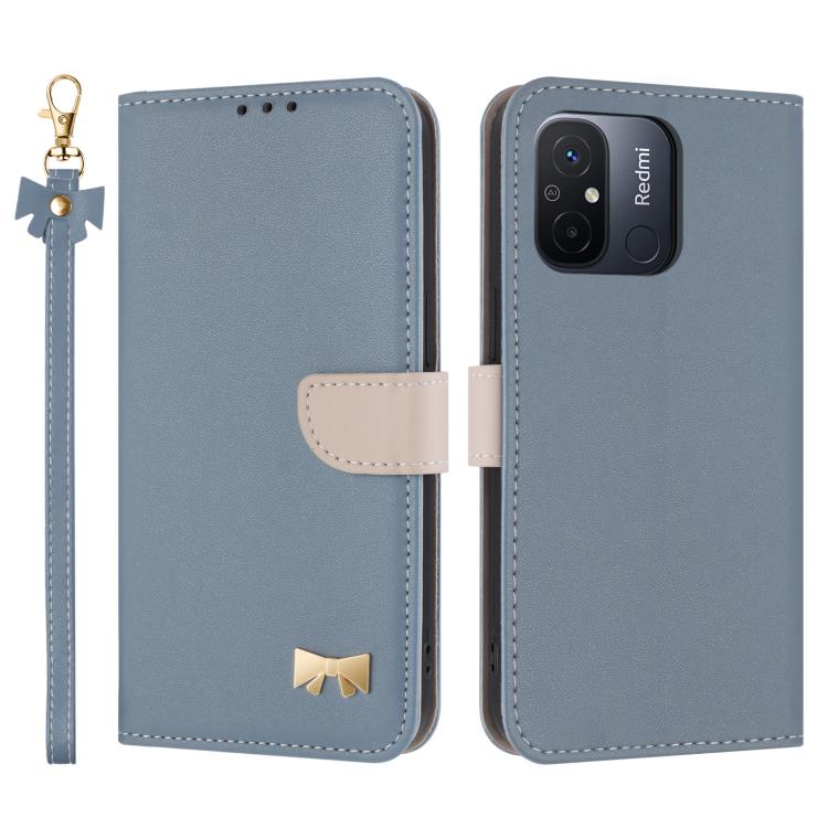 Metal Bow Leather Phone Case with Hand Strap, For Redmi Note 12 Pro+ 5G, For Redmi Note 12 Pro 5G, For Redmi 11A / 12C