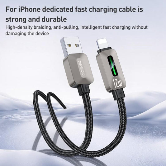 Yesido CA137L 12W USB to 8 Pin Streamer Light Data Cable, Length: 1.2m