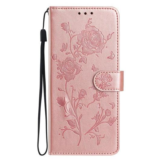 Rose Flower Embossing Pattern Leather Phone Case