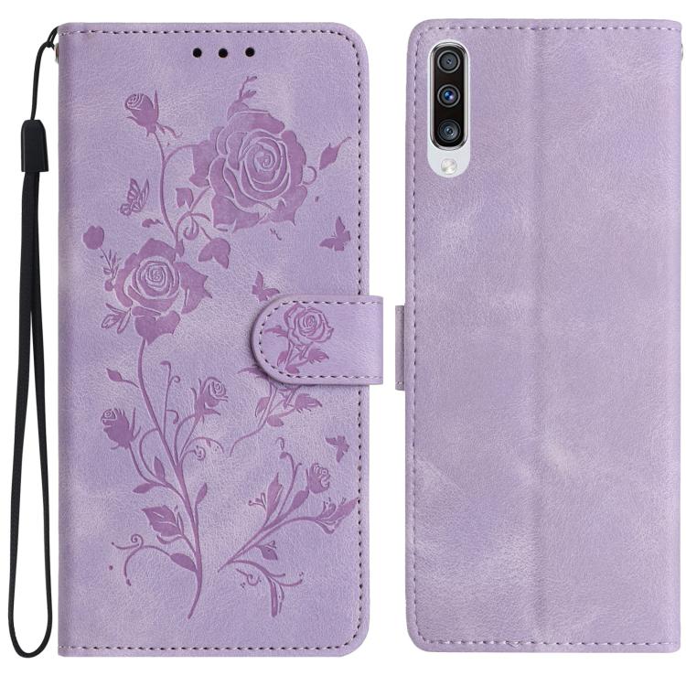 Handyhülle aus Leder mit Rosenblütenprägung, für Samsung Galaxy A12, für Samsung Galaxy A42, für Samsung Galaxy A42 5G, für Samsung Galaxy A21S, für Samsung Galaxy A51, für Samsung Galaxy A20e, für Samsung Galaxy A40, für Samsung Galaxy A10 / M10...