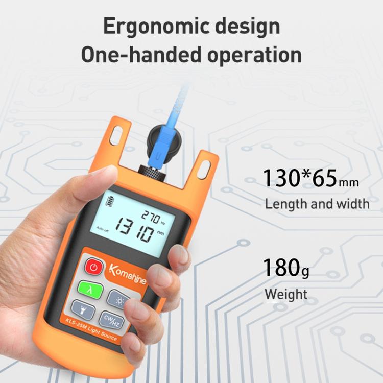 Komshine KLS-25m Dual Wavelength Handheld Fiber Optic Line Tester, KLS-25m