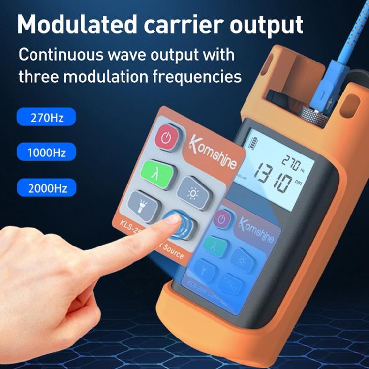 Komshine KLS-25m Dual Wavelength Handheld Fiber Optic Line Tester, KLS-25m