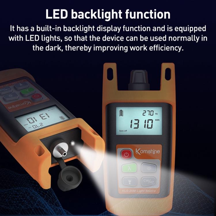 Komshine KLS-25m Dual Wavelength Handheld Fiber Optic Line Tester, KLS-25m
