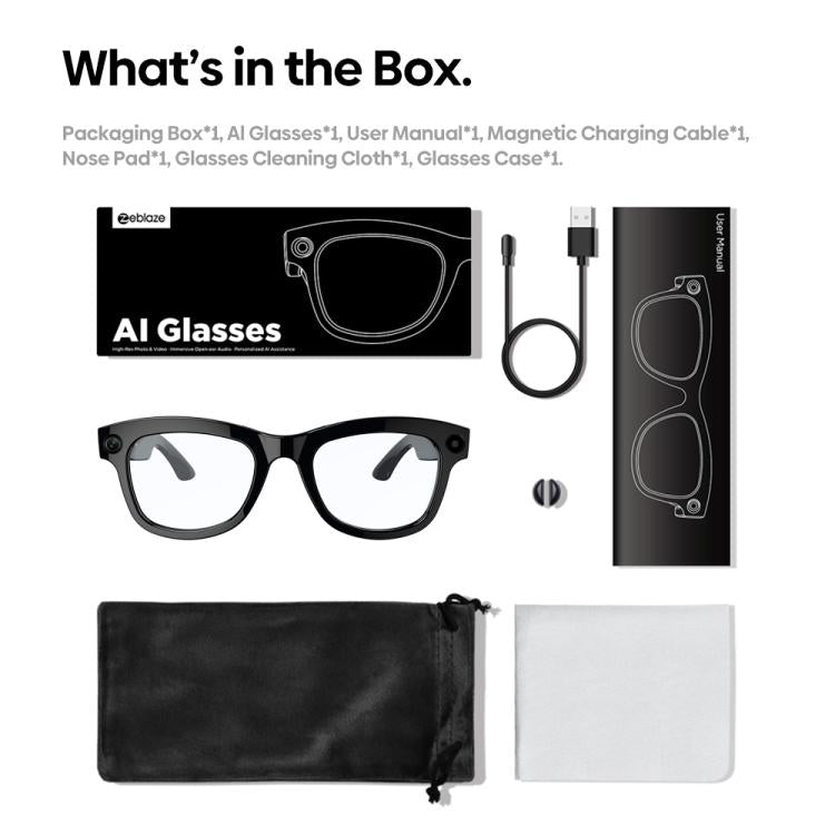 Zeblaze Eyewear AI Shooting Glasses Open-ear Audio AI Assistance