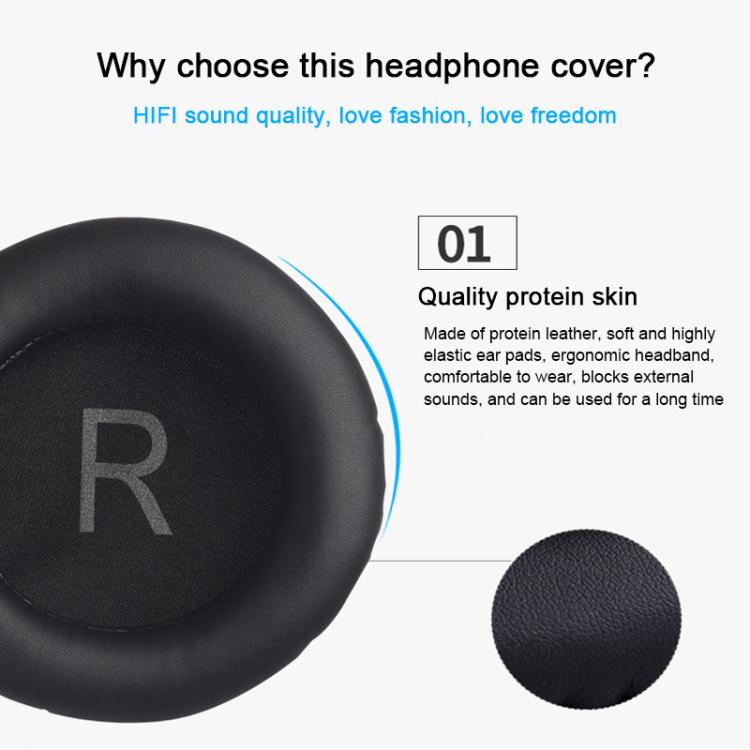 1 Pair Protein Leather Replacement Earpads For AKG K52 / K72 / K92, Protein Leather For AKG K52