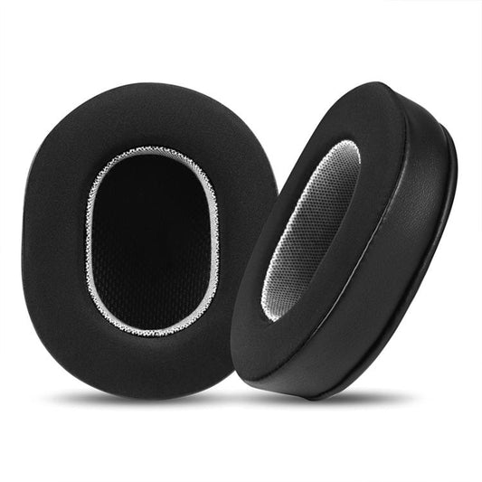 2 coussinets d'oreille de remplacement en tissu de soie glacée pour Audio Technica ATH-MSR7 / M50X / M40, Noir Orange, Noir Gris, Noir Violet, Noir Vert