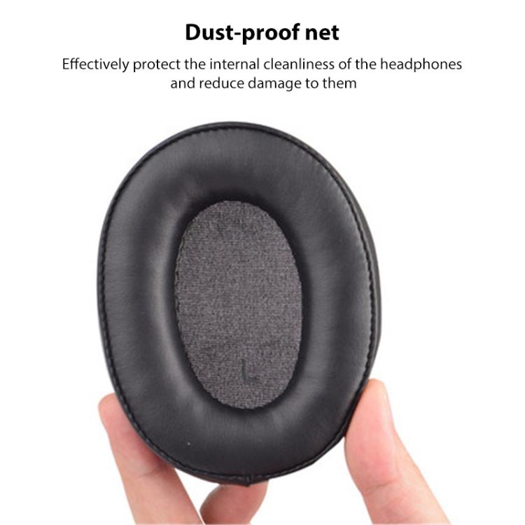 1 Pair Protein Leather Replacement Earpads For Audio Technica ATH-SR9 / DSR9BT / DSR7BT, Black, Titanium Color