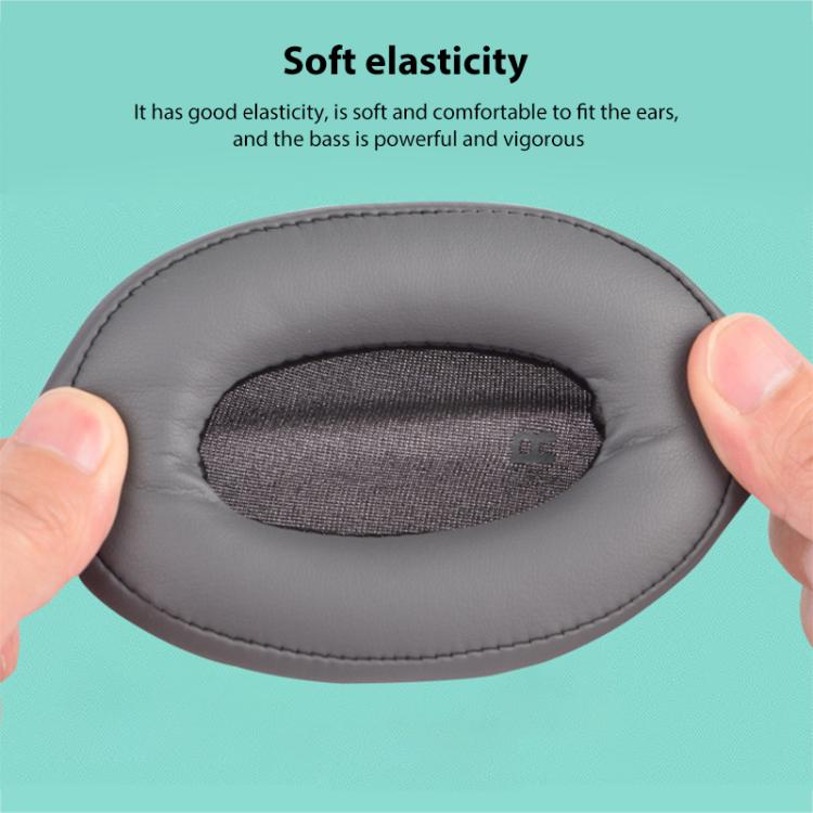 1 Pair Protein Leather Replacement Earpads For Audio Technica ATH-SR9 / DSR9BT / DSR7BT, Black, Titanium Color