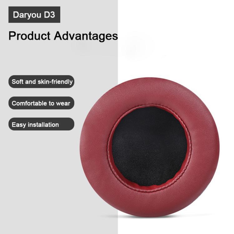 2pcs Protein Leather Slip-on Type Earphone Covers, For Dareu EH722