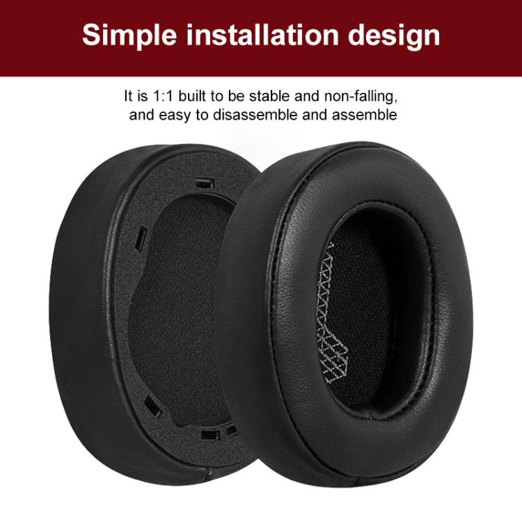 1 Pair Microfiber Leather Earphone Replacement Earpads For JBL Live 650BTNC / E65BTNC / Duet NC / Live 660 BTNC, Microfiber Leather(Black), Microfiber Leather(Grey)