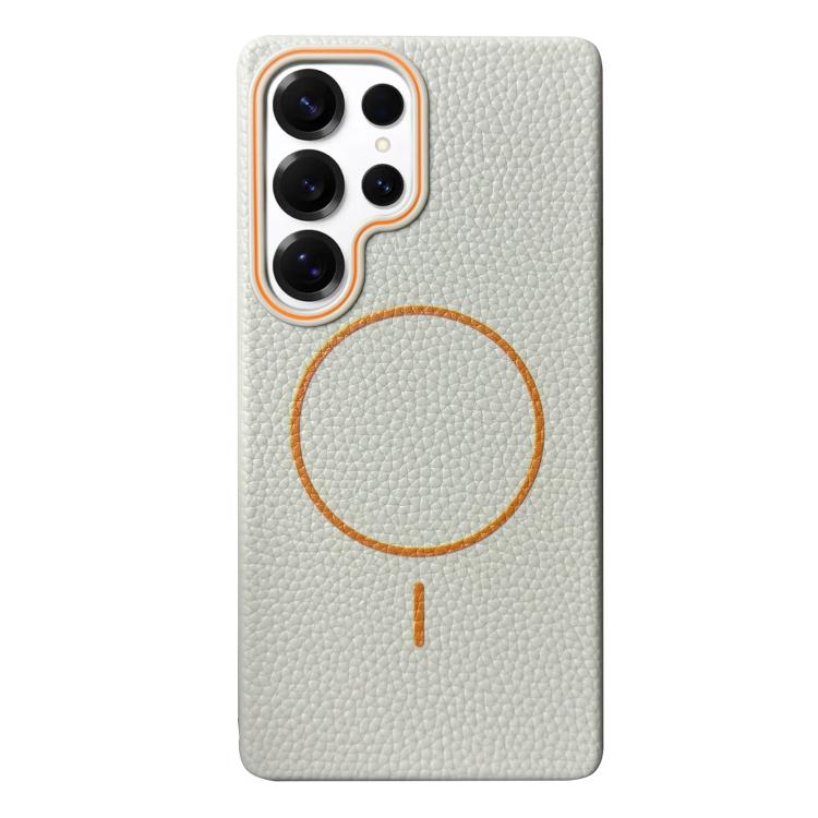 Thin Circle MagSafe Litchi Grain TPU Phone Case, For Samsung Galaxy S25 5G, For Samsung Galaxy S25+ 5G, For Samsung Galaxy S25 Ultra 5G, For Samsung Galaxy S24 FE 5G, For Samsung Galaxy S24 Ultra 5G, For Samsung Galaxy S24+ 5G, For Samsung Galaxy S24 5...
