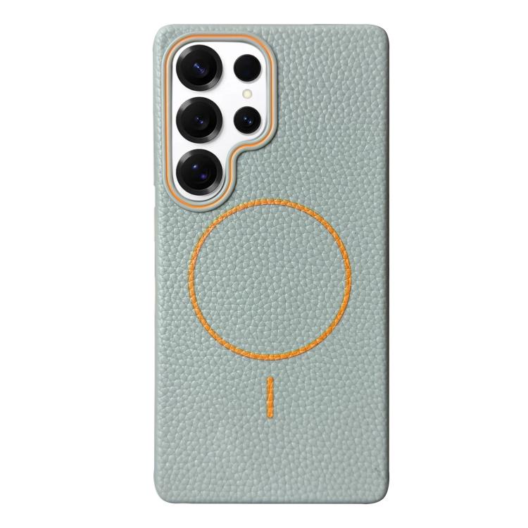Thin Circle MagSafe Litchi Grain TPU Phone Case, For Samsung Galaxy S25 5G, For Samsung Galaxy S25+ 5G, For Samsung Galaxy S25 Ultra 5G, For Samsung Galaxy S24 FE 5G, For Samsung Galaxy S24 Ultra 5G, For Samsung Galaxy S24+ 5G, For Samsung Galaxy S24 5...