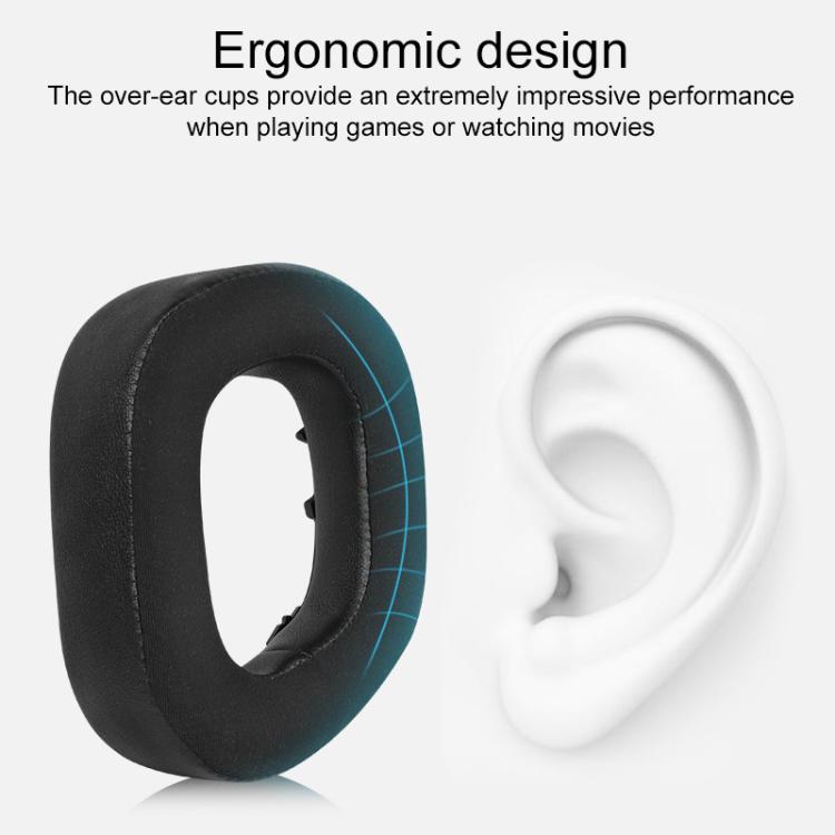 1 Pair Protein Leather and Ice Silk Cloth Replacement Earpads For Corsair HS80 Max / HS80 USB Wired / HS81 RGB, Protein Leather and Ice Silk Cloth For Corsair HS80 Max