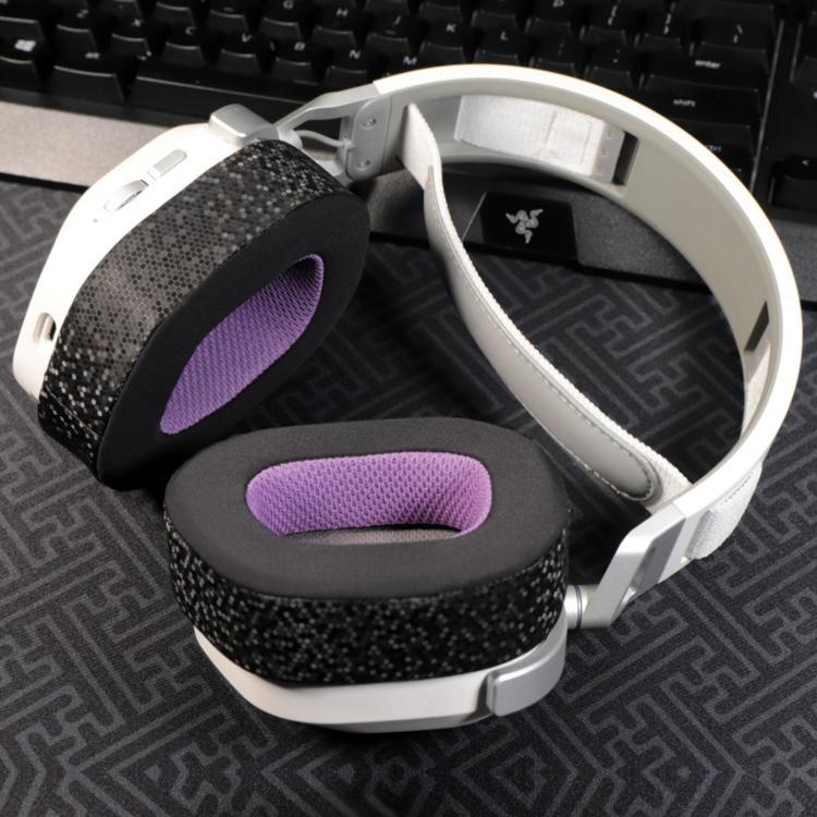 1 Pair Mesh Replacement Earpads For Corsair HS80 Max / HS80 USB Wired / HS80 RGB, Mesh (Black Purple)
