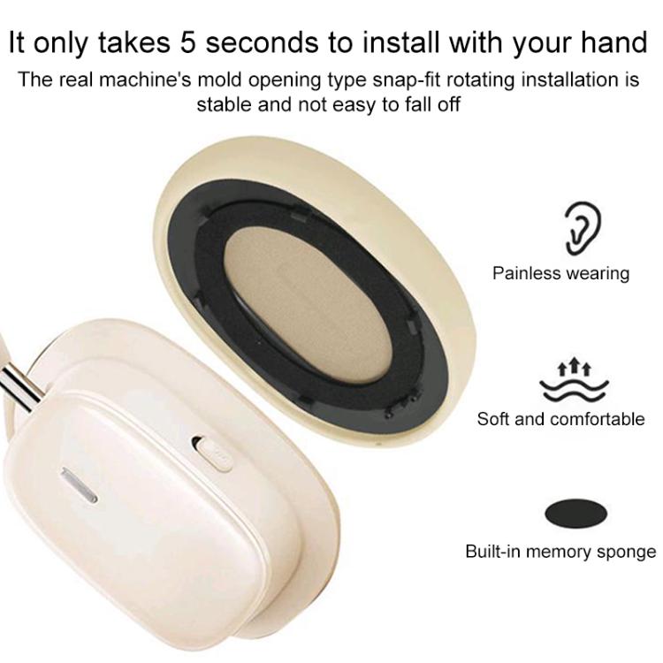 1 Pair Protein Leather Replacement Earpads For Baseus H1i, For Baseus H1i(Black), For Baseus H1i(Apricot)