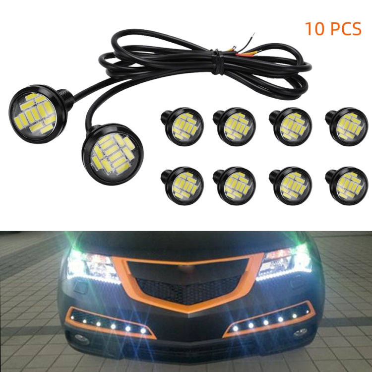 10 PCS 23mm 12LEDs SMD-4014 DC9-80V Motorcycle Eagle Eye Light, 12LEDs SMD-4014, 12LEDs SMD-4014(White Light)