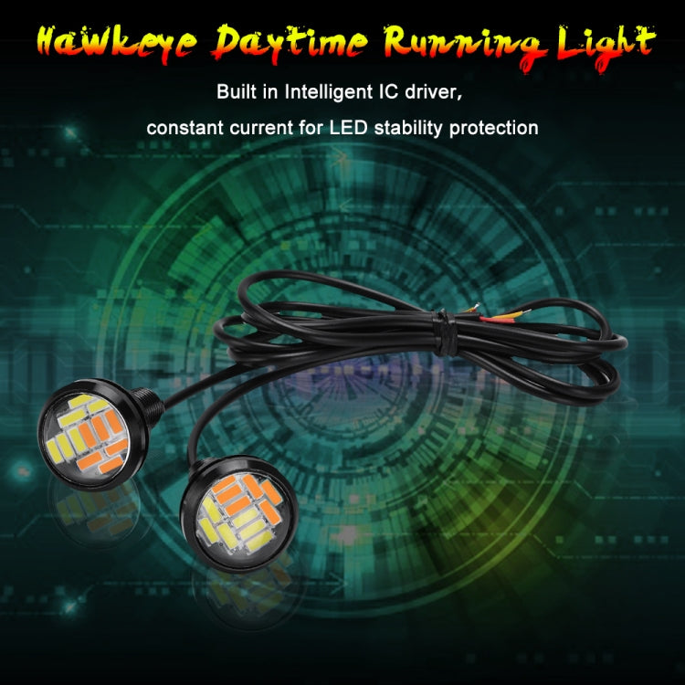 10 PCS 23mm 12LEDs SMD-4014 DC9-80V Motorcycle Eagle Eye Light, 12LEDs SMD-4014, 12LEDs SMD-4014(White Light)