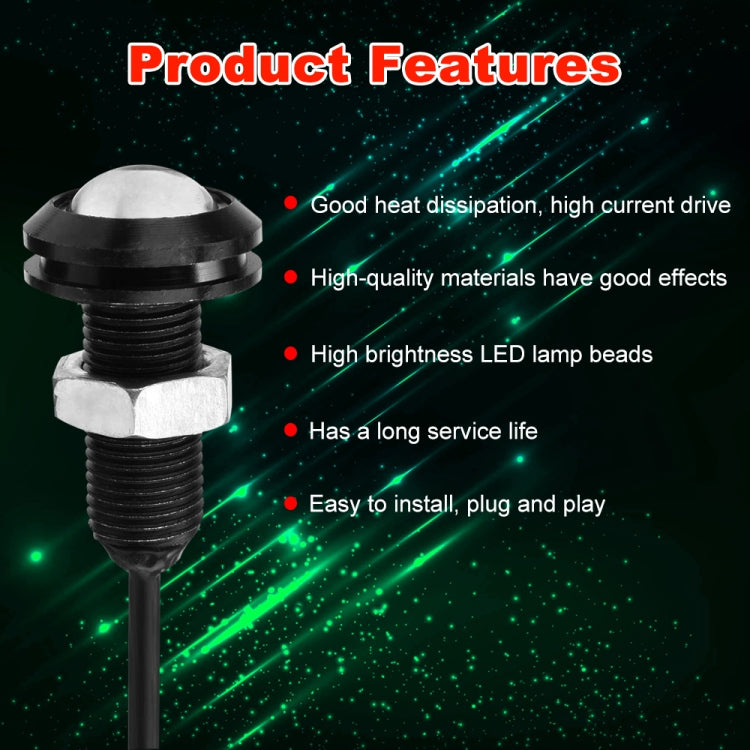 10 PCS 23mm 12LEDs SMD-4014 DC9-80V Motorcycle Eagle Eye Light, 12LEDs SMD-4014, 12LEDs SMD-4014(White Light)