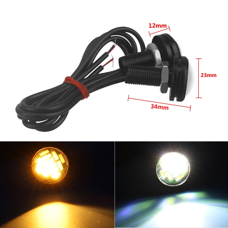 10 PCS 23mm 12LEDs SMD-4014 DC9-80V Motorcycle Eagle Eye Light, 12LEDs SMD-4014, 12LEDs SMD-4014(White Light)