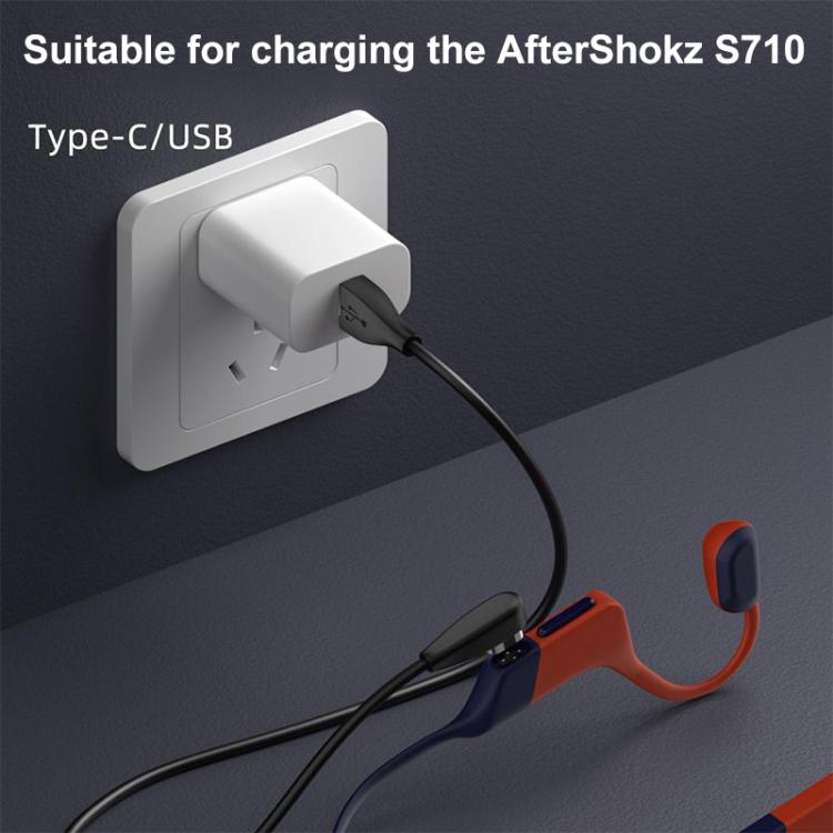 Bone Conduction Earphone Magnetic Charging Cable For Shokz OpenSwim Pro S710, USB to 4 Pin, Type-C to 4 Pin