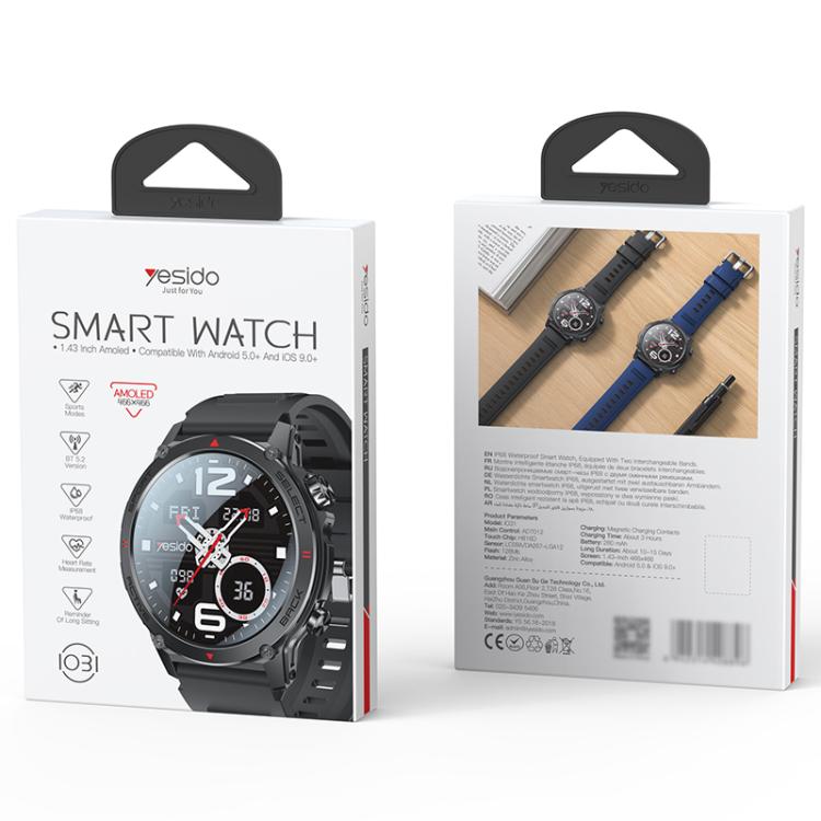 Yesido IO31 1.43 inch AMOLED Screen Smart Watch Support BT Call / Heart Rate, IO31