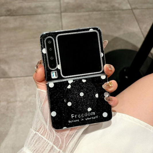 Glitter Powder Dots Pattern Phone Case with Holder