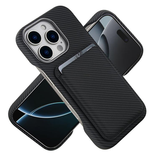 Carbon Fiber MagSafe Magnetic Card Holder Phone Case, For iPhone 12, For iPhone 12 Pro Max, For iPhone 12 Pro