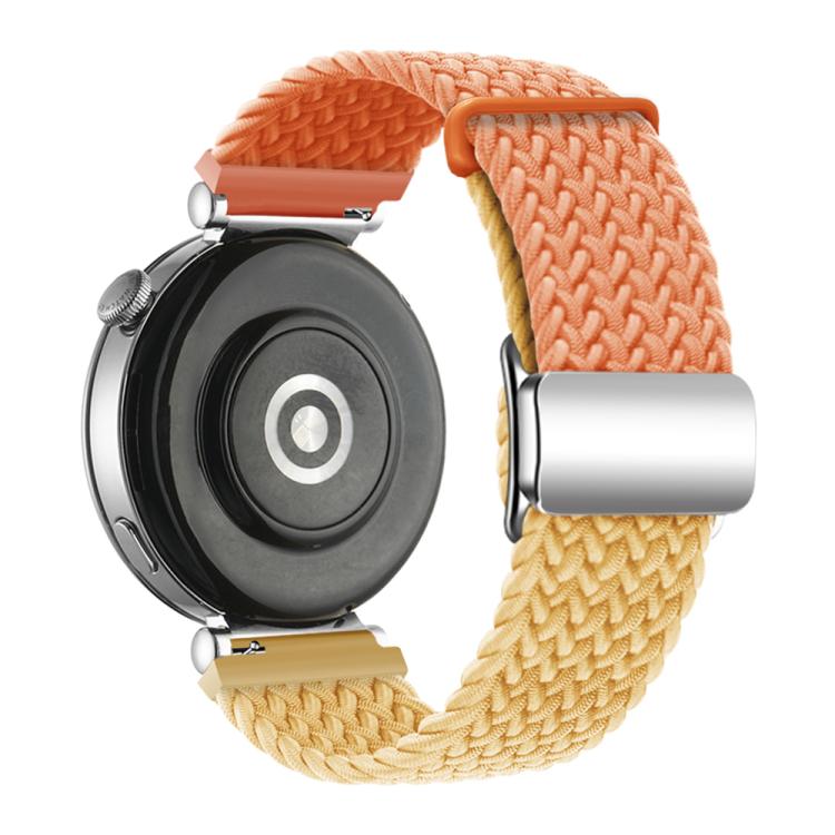 Woven Splicing Color Magnetic Silver Buckle Watch Band, 18mm