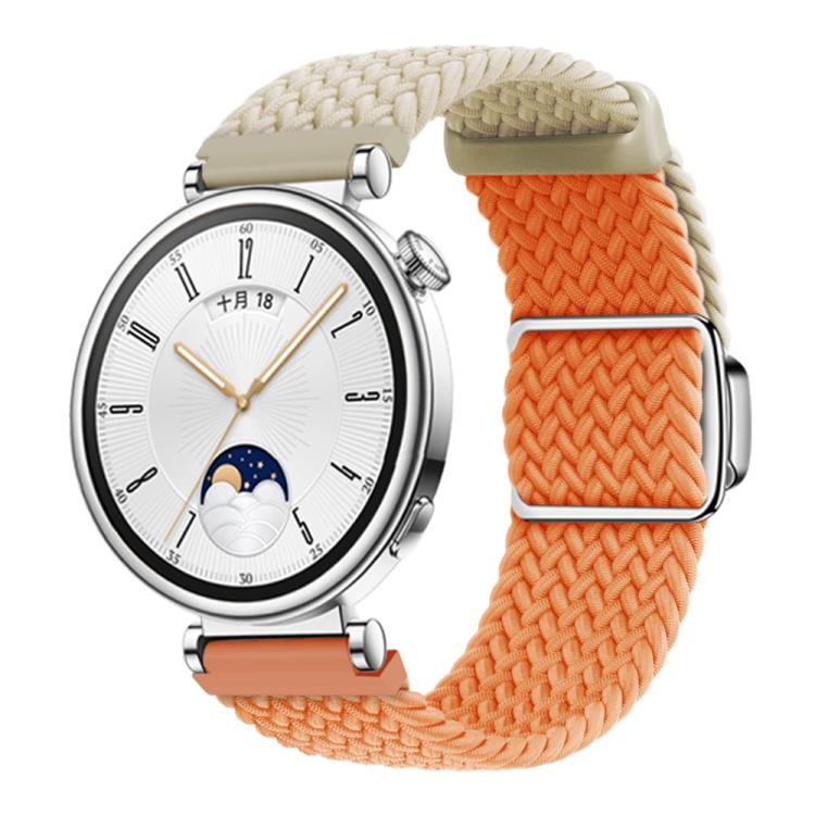 Woven Splicing Color Magnetic Silver Buckle Watch Band, 18mm